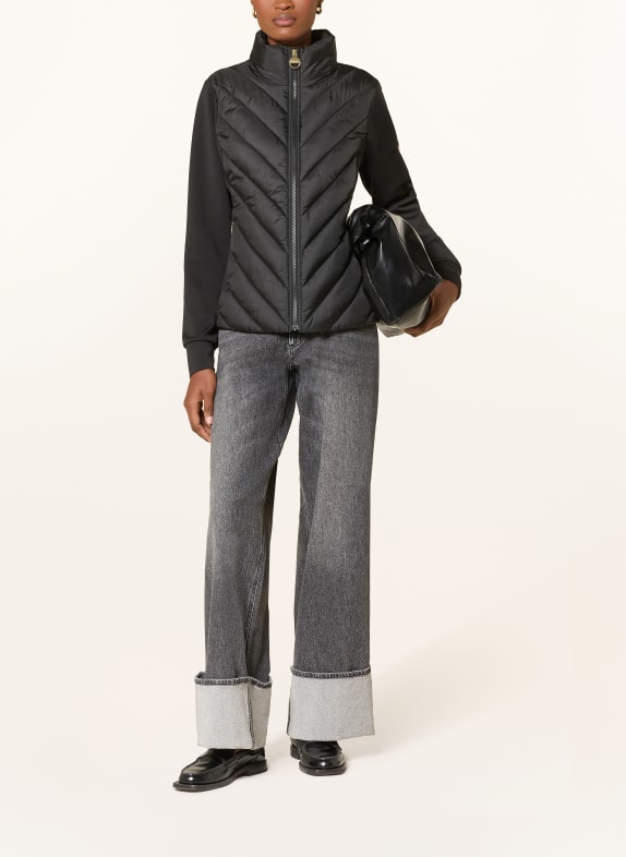 BARBOUR INTERNATIONAL LUXARA quilted jacket in a mix of materials BLACK