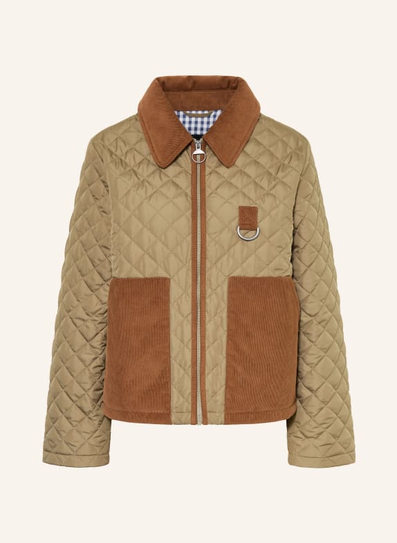 Barbour Steppjacke AYLESBY OLIV / COGNAC