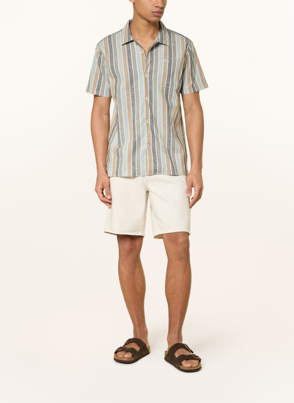Barbour Korte mouwen overhemd HAYTON Relaxed Fit BLAUWGRIJS / CAMEL / BLAUW