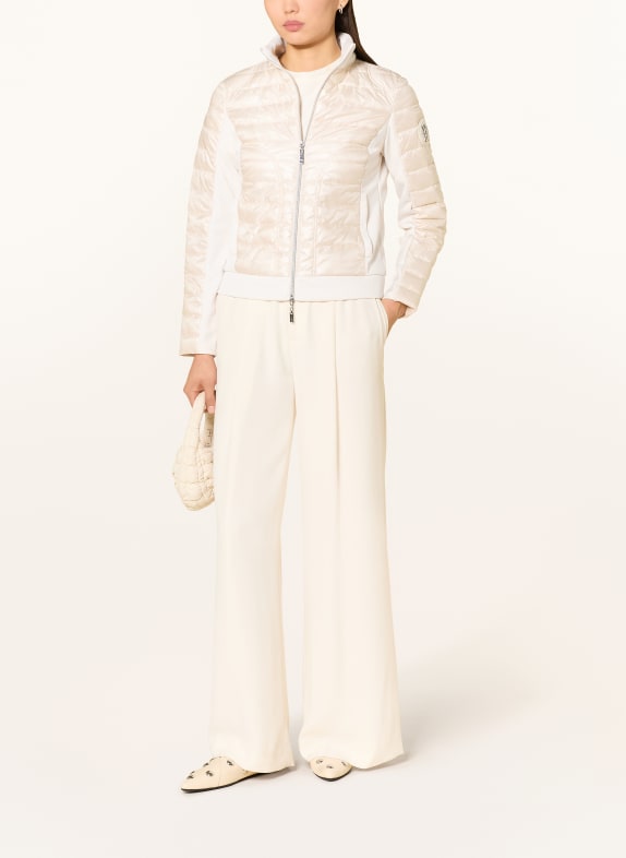 monari Veste matelassée en mélange de matières avec pierres décoratives CRÈME