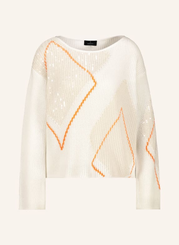monari Sequin sweater WHITE / BEIGE / ORANGE