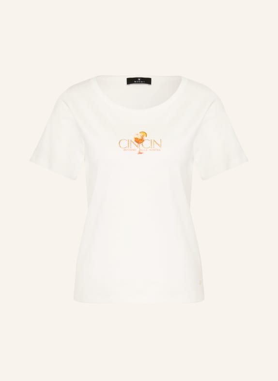 monari Tričko s ozdobnými kameny BÍLÁ / ORANŽOVÁ