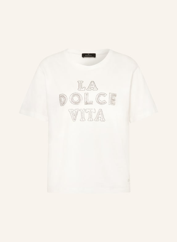 monari T-Shirt mit Schmucksteinen WEISS / SILBER