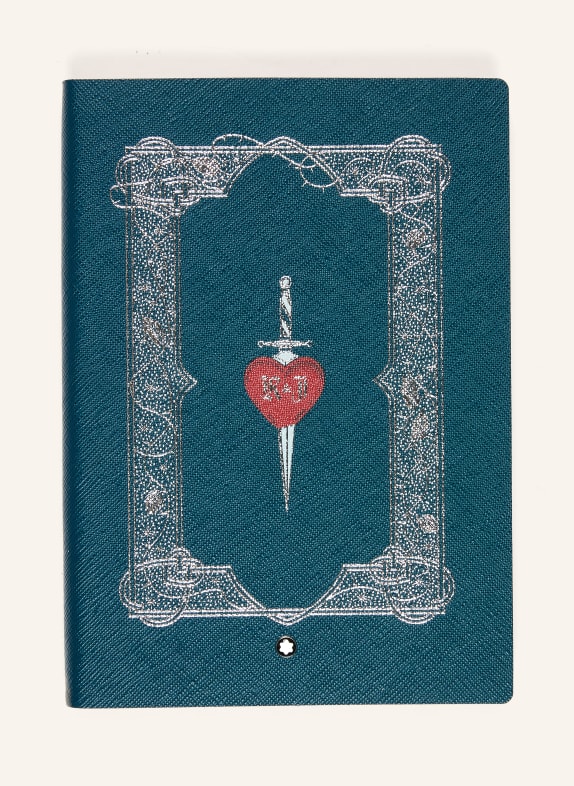 MONTBLANC Saffiano-Notizbuch ROMEO & JULIET MEDIUM DUNKELBLAU / SILBER / NEONROT