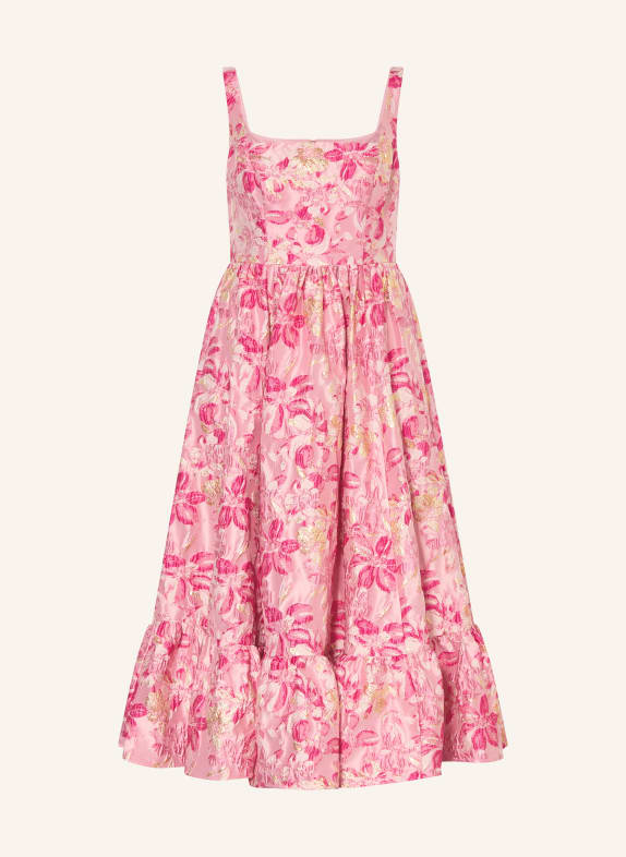 ADRIANNA PAPELL Sukienka koktajlowa z tkaniny żakardowej MOCNORÓŻOWY / ZŁOTY / BLADORÓŻOWY