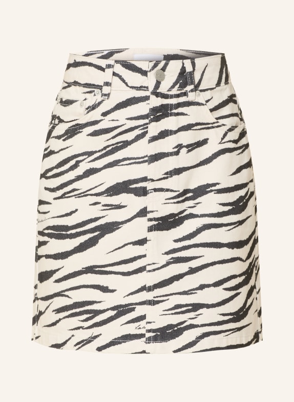 Lala Berlin Džínová sukně SPLIT BÍLÁ / ČERNÁ