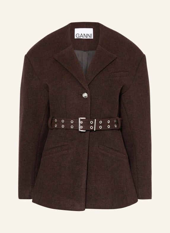 GANNI Jacke DUNKELBRAUN