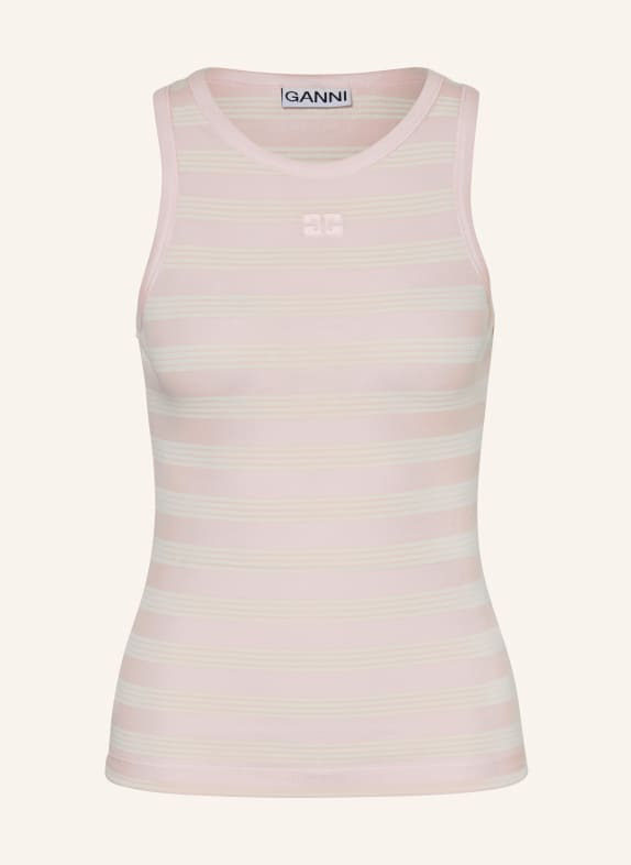 GANNI Top PINK / BEIGE