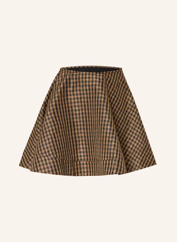 GANNI Sukně HNĚDÁ / ČERNÁ