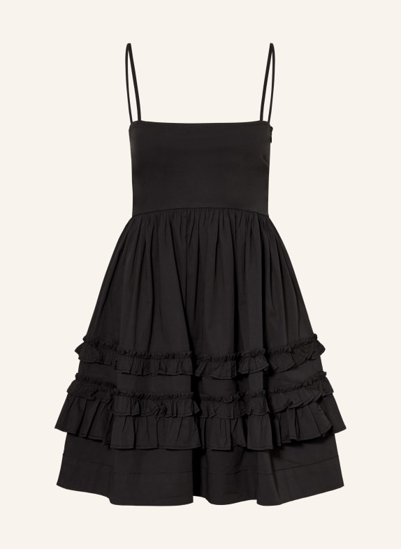 GANNI Dress with ruffles BLACK