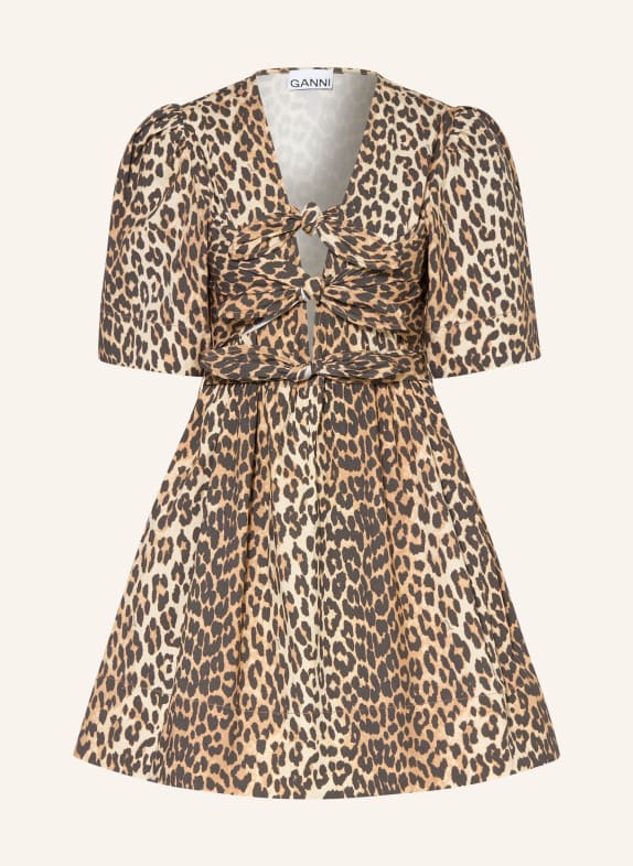 GANNI dress BROWN / LIGHT BROWN / BLACK