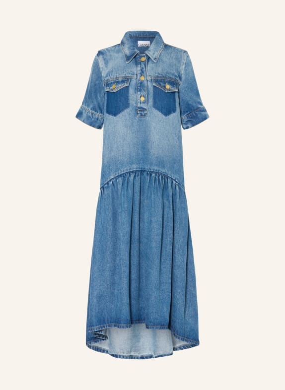 GANNI Denim-look dress BLUE