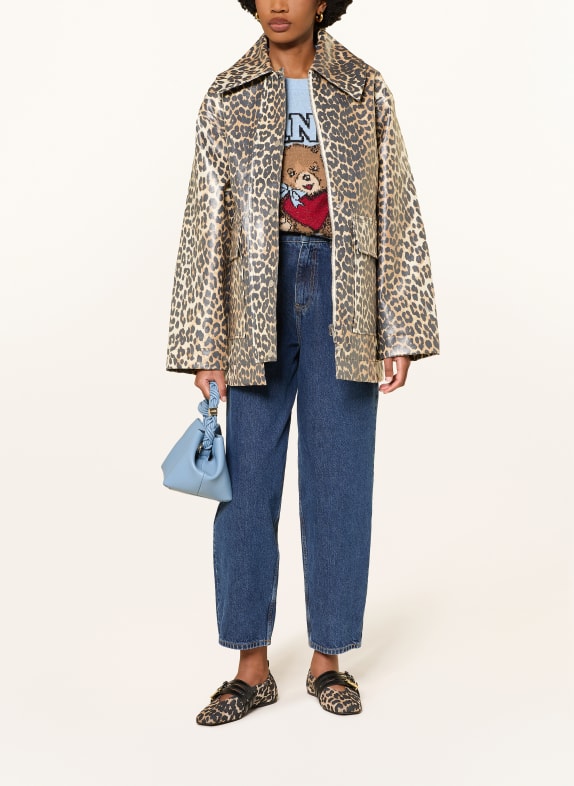 GANNI Jacke BEIGE / DUNKELBRAUN