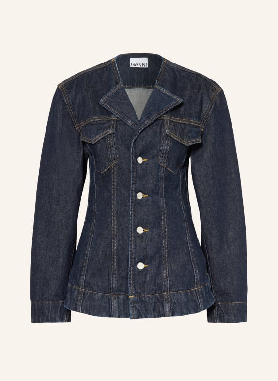 GANNI Jeansblazer DUNKELBLAU