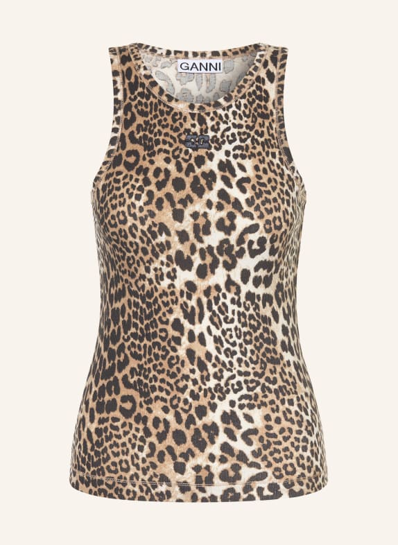 GANNI Top BROWN / BEIGE / BLACK