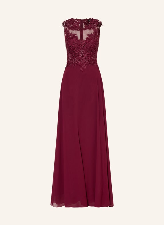 APART Večerní šaty s krajkou TMAVĚ ČERVENÁ