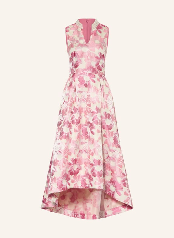 APART Cocktail dress with decorative pearls LIGHT RED / CREAM