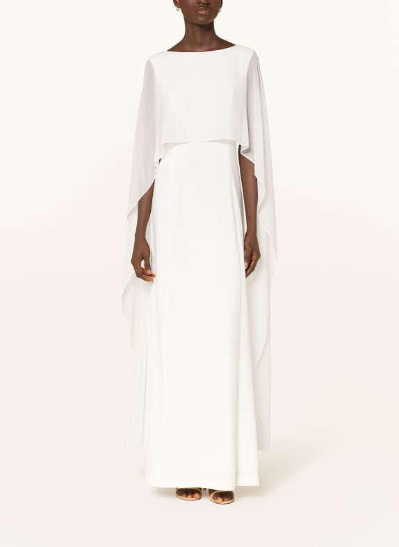 APART Evening dress in a mix of materials WHITE