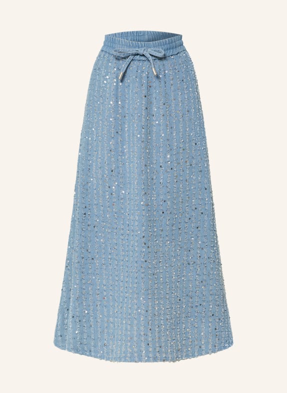 MILANO ITALY Jeansrock mit Pailletten HELLBLAU