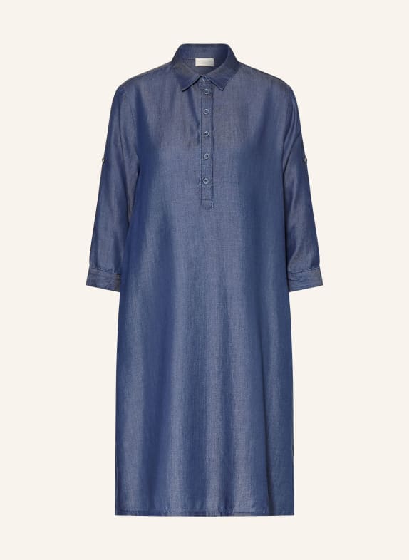 MILANO ITALY Denim-look shirt dress with 3/4 sleeves BLUE