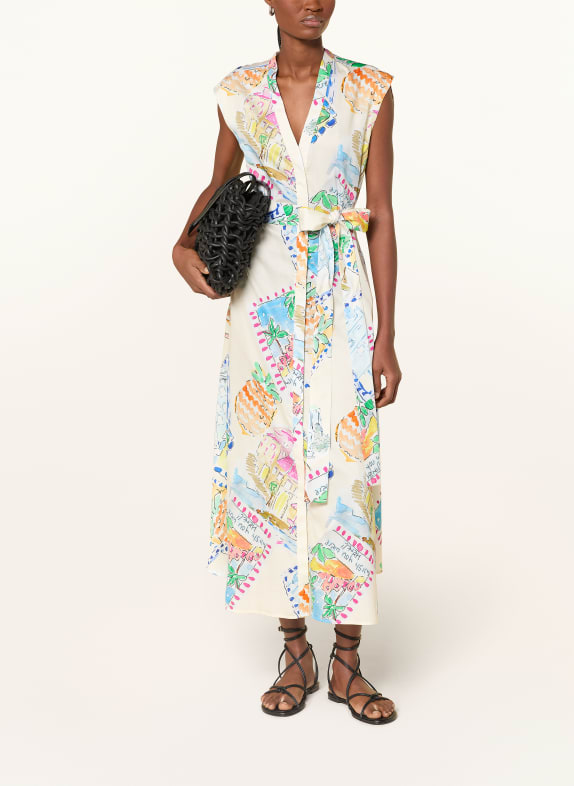 MILANO ITALY Kleid CREME / ORANGE / BLAU