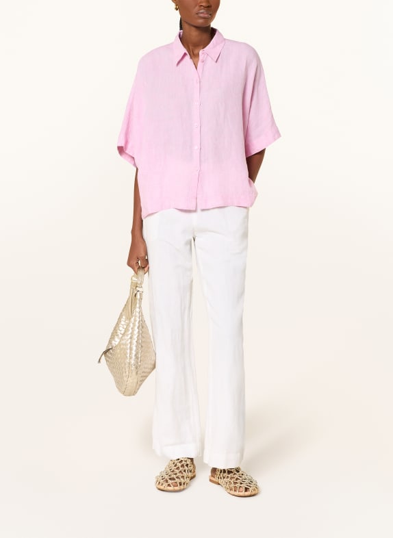 MILANO ITALY Oversized linnen overhemdblouse ROZE