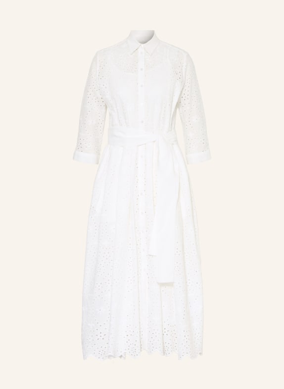 MILANO ITALY Overhemdjurk van opengewerkte kant met 3/4-mouwen WIT