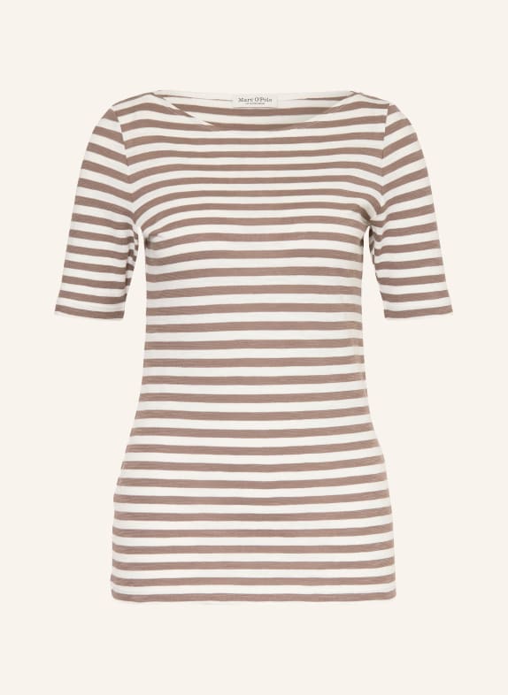 Marc O'Polo T-Shirt WEISS / BRAUN