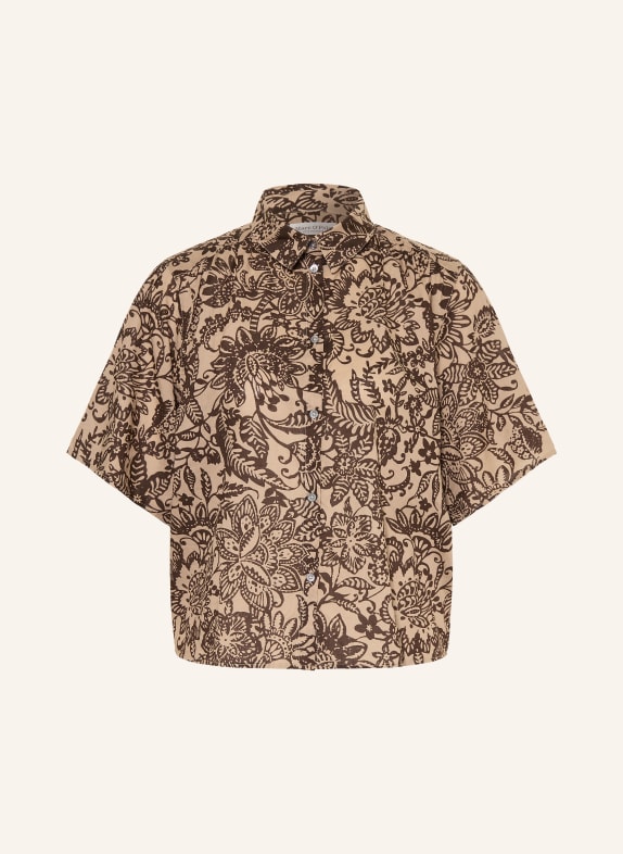 Marc O'Polo overhemdblouse BEIGE / MARRON FONCÉ