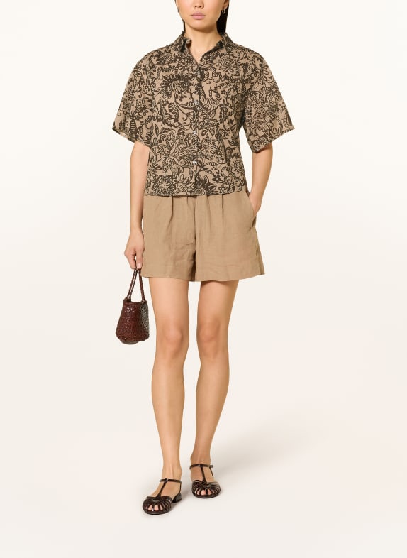 Marc O'Polo Skjortebluse BEIGE / MØRKEBRUN