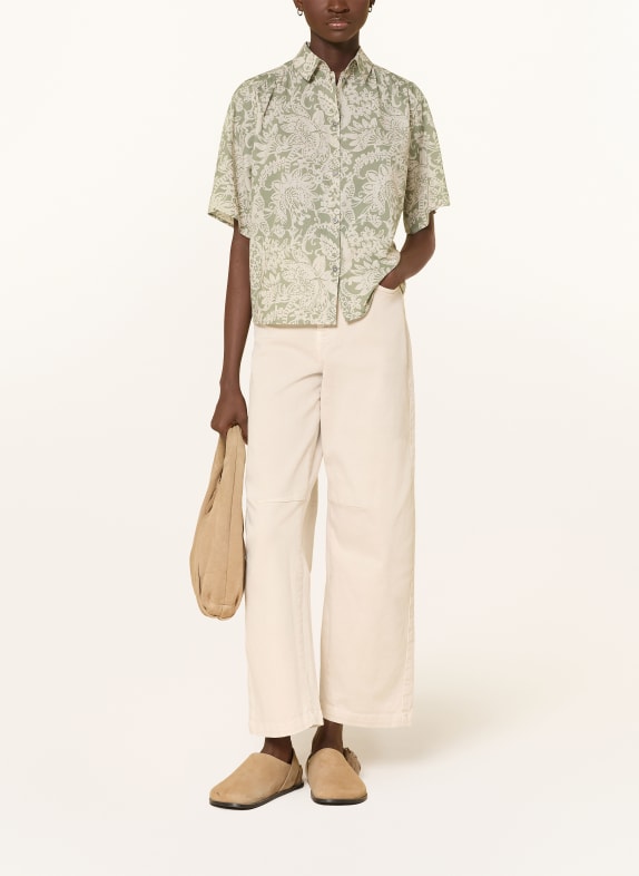Marc O'Polo Skjortebluse OLIVEN / ECRU
