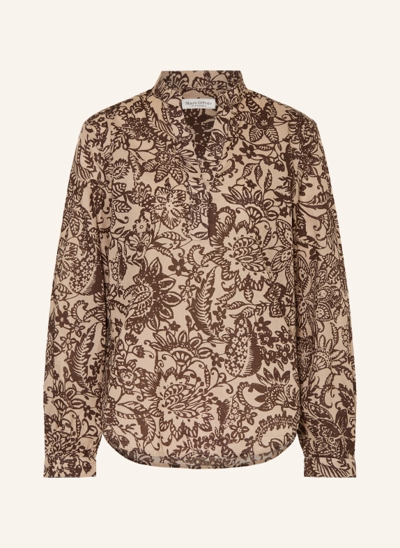 Marc O'Polo Blusenshirt BEIGE / DUNKELBRAUN