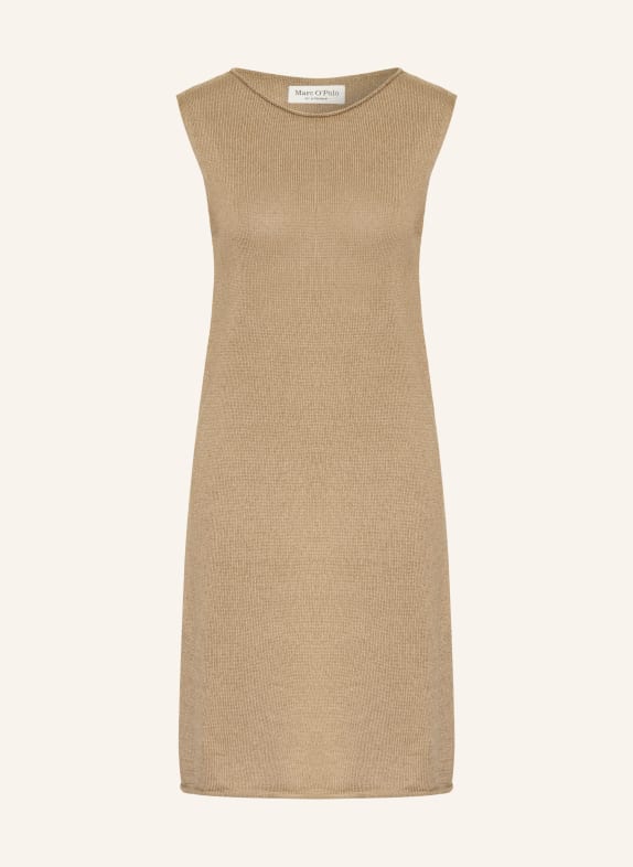Marc O'Polo Knitted dress with linen TAUPE