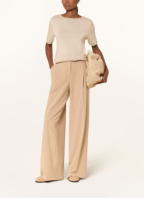 Marc O'Polo Gebreid shirt met linnen BEIGE