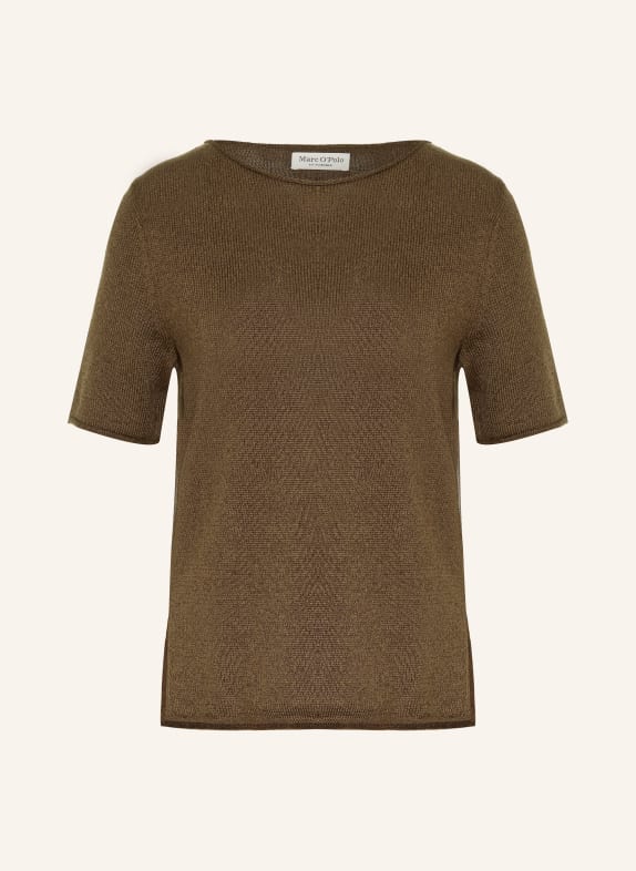 Marc O'Polo Strickshirt mit Leinen BRAUN