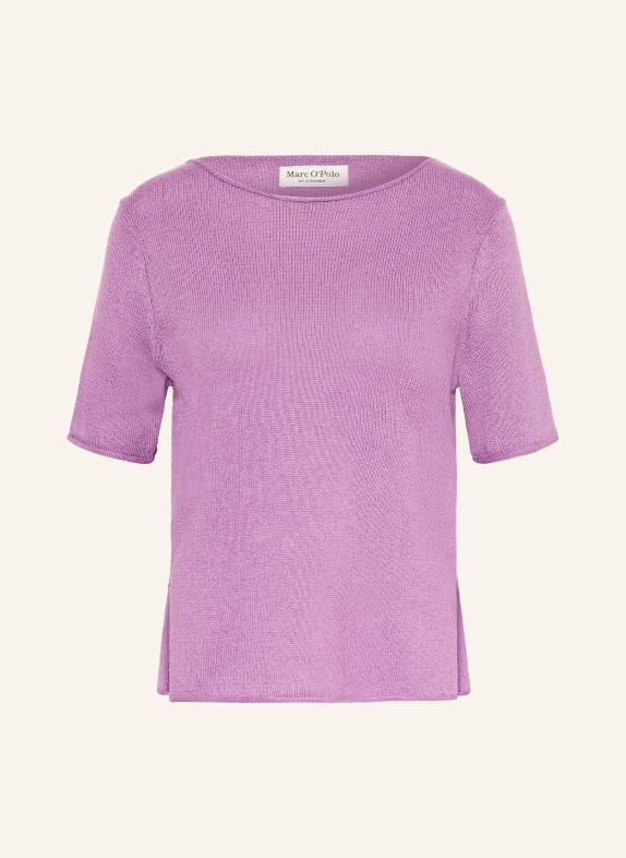 Marc O'Polo Sweter z dzianiny z lnem JASNOFIOLETOWY
