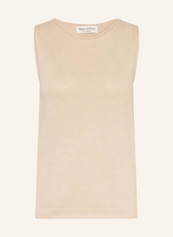 Marc O'Polo Dzianinowy top z lnem BEŻOWY