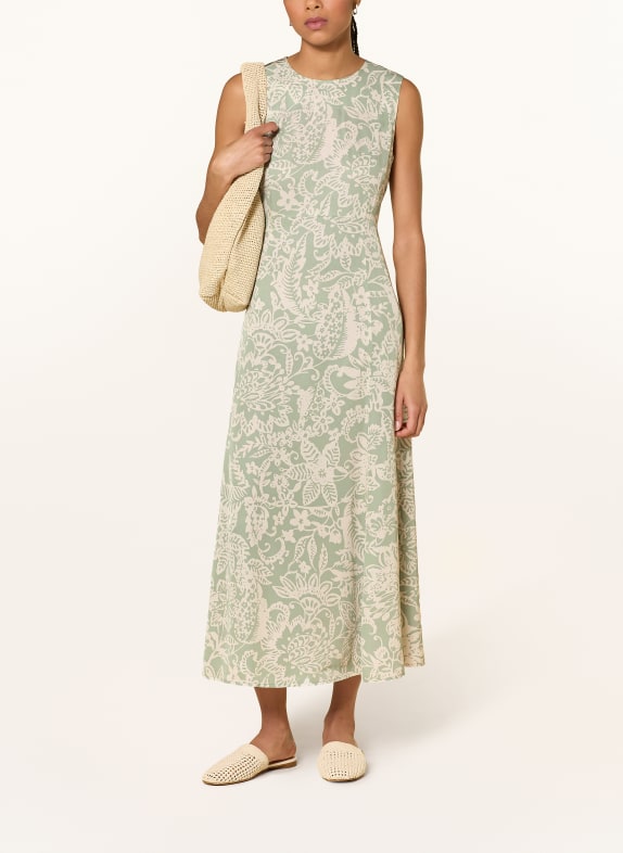 Marc O'Polo robe en satin VERT CLAIR / CRÈME