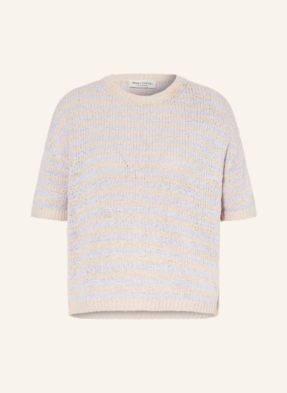 Marc O'Polo koszulka z dzianiny JASNOCZARY / JASNOFIOLETOWY