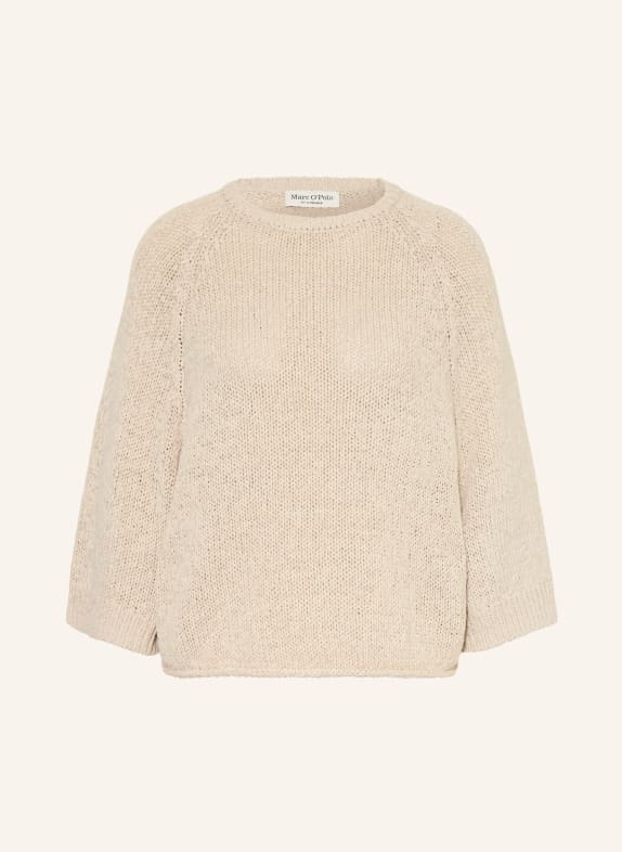 Marc O'Polo Sweter z rękawami 3/4 JASNOBRĄZOWY