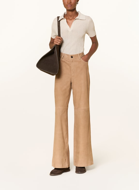Marc O'Polo leren broek LICHTBRUIN