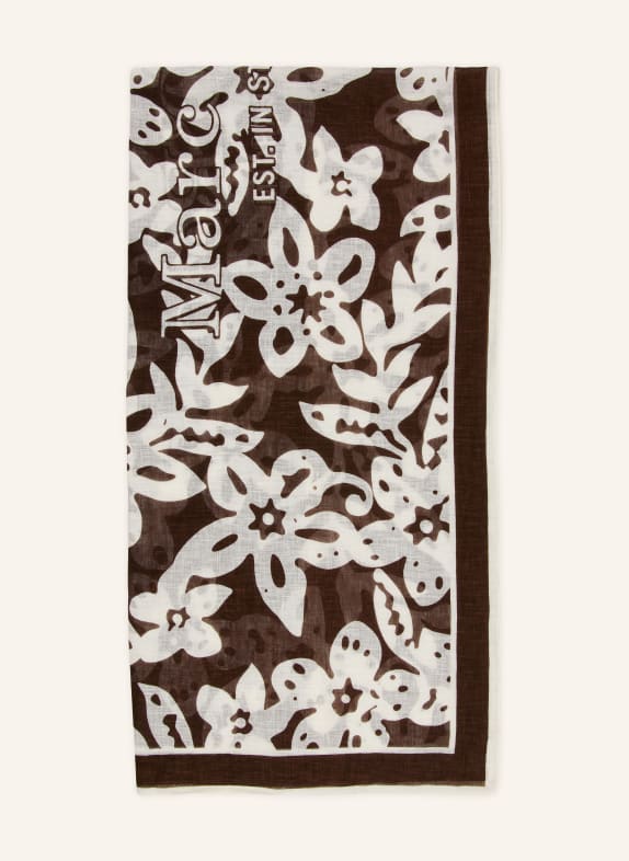 Marc O'Polo Leinenschal DUNKELBRAUN / WEISS