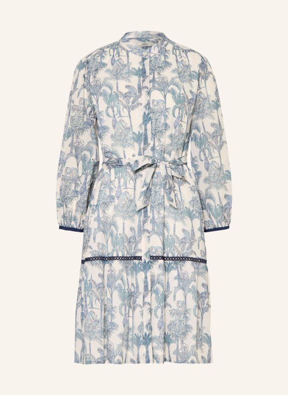 0039 ITALY Košilové šaty MILO s 3/4 rukávy a krajkou KRÉMOVÁ / BÉŽOVÁ / ČERNOŠEDÁ