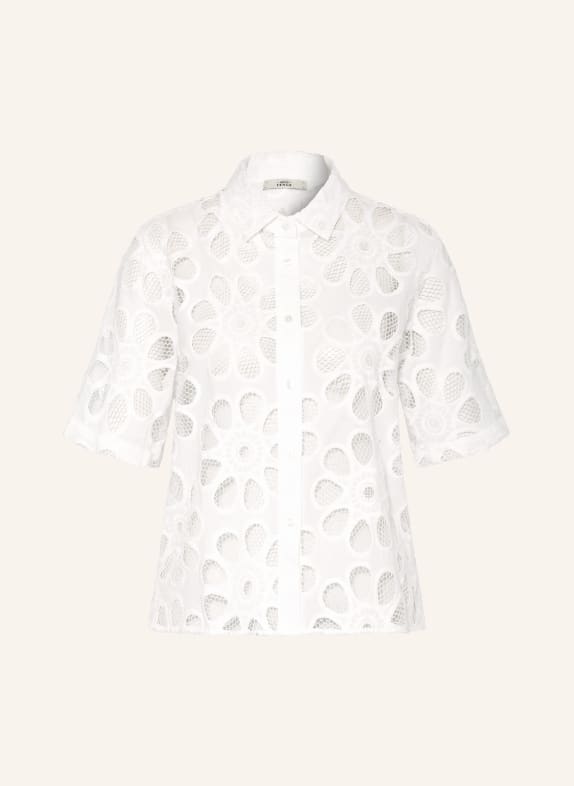 0039 ITALY Košile z krajky s otvory BÍLÁ