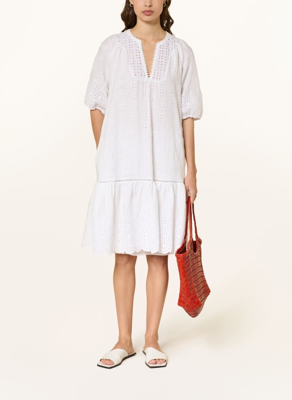 0039 ITALY Šaty MAYBELIN z krajky s otvory BÍLÁ