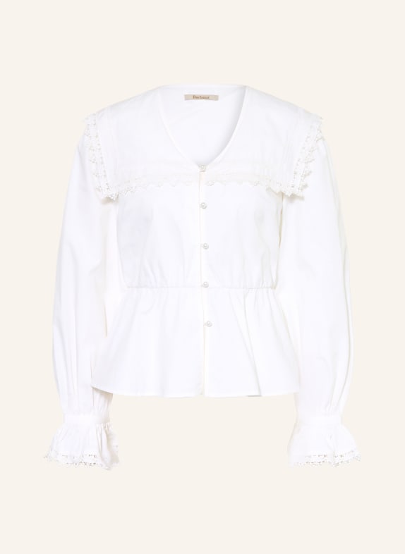 Barbour Bluse mit Spitze und Rüschen ECRU