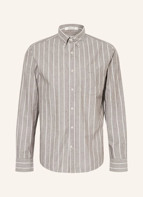 GANT Chemise coupe classique MARRON CLAIR / BLANC