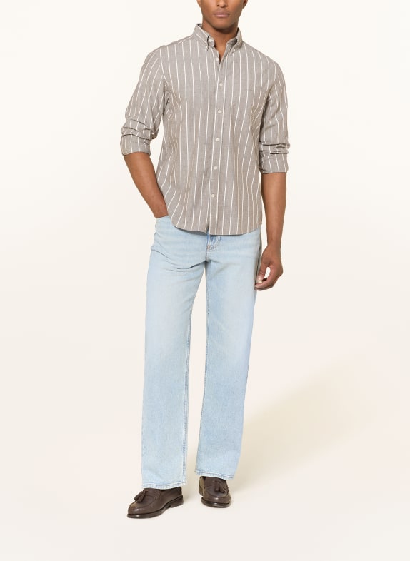 GANT Hemd Regular Fit HELLBRAUN / WEISS