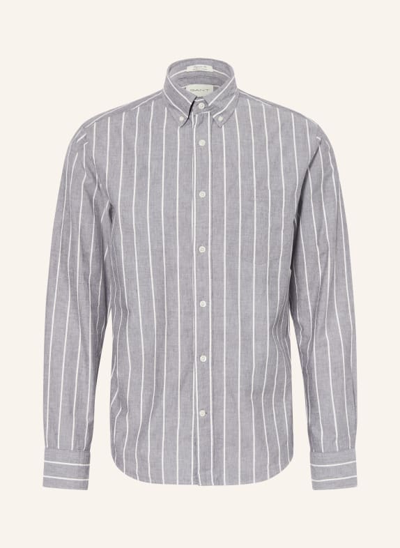 GANT Chemise coupe classique GRIS FONCÉ / BLANC