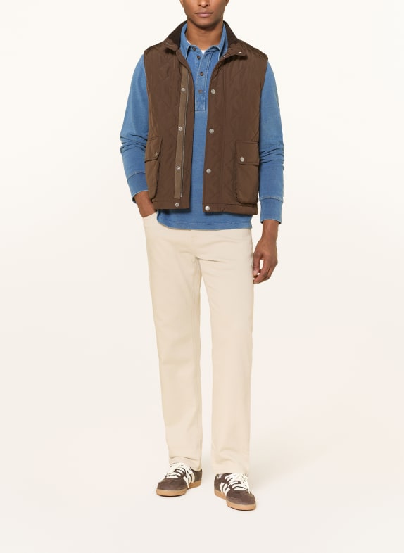 GANT gewatteerd vest MARRON FONCÉ
